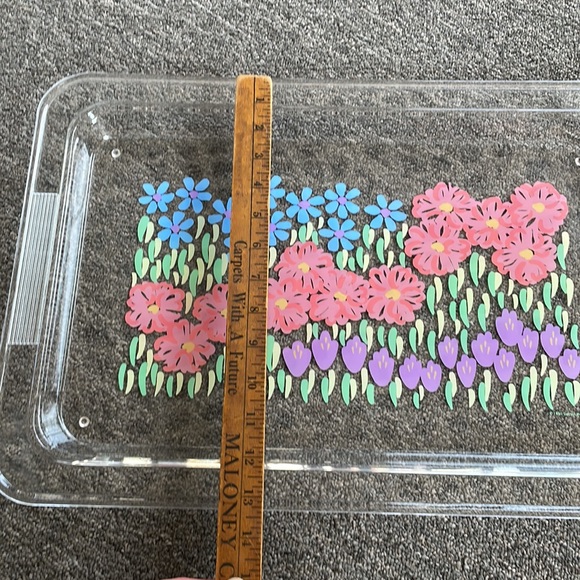 Dayton Hudson 1990 Tray and Pitcher Acrylic Flowers Vintage - Picture 11 of 13
